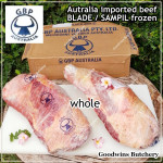 Beef BLADE Australia frozen daging sapi sampil portioned 4cm 1.5" +/- 1.3kg/pc (price/kg) brand in stock AMH